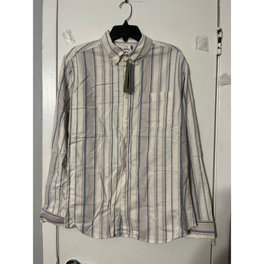Goodfellow & Co Mens Slim Fit Every Wear Oxford Button Up Striped Shirt L NWT